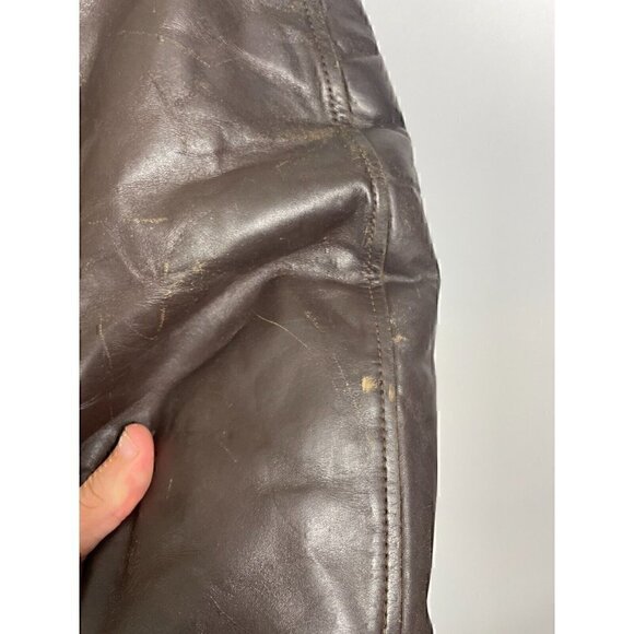 VTG VCG Police Trooper Men's 50s Brown Horsehide Leather Motorcycle Jacket Sz 44 - Picture 8 of 15